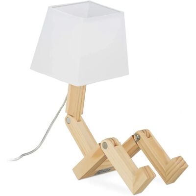 Lampa stołowa Robot Relaxdays - Regulowana, Drewno, Brązowa - Światło biurkowe Lampa stołowa Robot Relaxdays - Regulowana, Drewno, Brązowa - Światło biurkowe