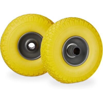 RELAXDAYS - Juego de ruedas para carretilla, Neumático de goma, 25mm eje, 100kg, 260x85mm - Juego de ruedas RELAXDAYS - Juego de ruedas para carretilla, Neumático de goma, 25mm eje, 100kg, 260x85mm - Juego de ruedas