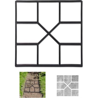 RELAXDAYS - Path Maker 40x40 - 40x40 cm - 8-compart squares - cement mold RELAXDAYS - Path Maker 40x40 - 40x40 cm - 8-compart squares - cement mold