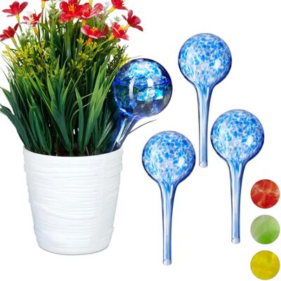 Relaxdays Glas Bewässerungskugeln - 4 Stück, Ø 6cm, Blau Relaxdays Glas Bewässerungskugeln - 4 Stück, Ø 6cm, Blau