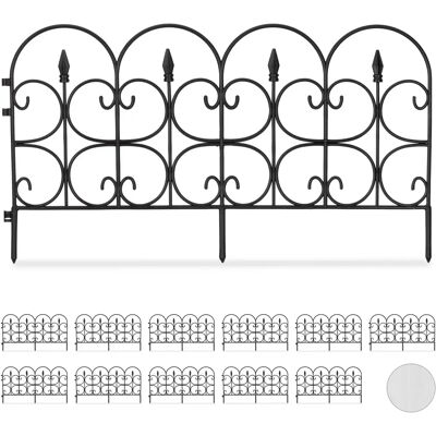 Set Recinzioni da Giardino Relaxdays - 12 Pannelli, 8 m, Nero Set Recinzioni da Giardino Relaxdays - 12 Pannelli, 8 m, Nero