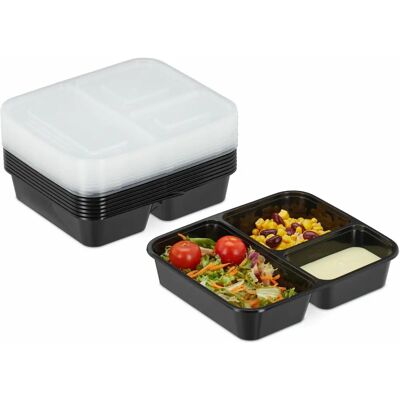 Relaxdays Reusable Food Storage Containers - 3 Compartments Relaxdays Reusable Food Storage Containers - 3 Compartments