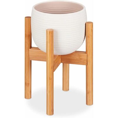 Relaxdays Plant Stand - Adjustable Bamboo Pot Holder for Indoor & Outdoor Relaxdays Plant Stand - Adjustable Bamboo Pot Holder for Indoor & Outdoor