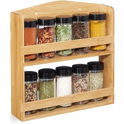 Relaxdays bamboo spice container with 10 jars - Kitchen organizer Relaxdays bamboo spice container with 10 jars - Kitchen organizer