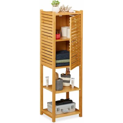 Relaxdays Bambus Badezimmer Wandregal - 5 Ablagen, Türschrank Relaxdays Bambus Badezimmer Wandregal - 5 Ablagen, Türschrank