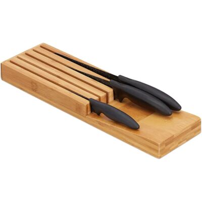 Relaxdays Bambus Messerblock - Für 5 Messer - Küchen Organizer Relaxdays Bambus Messerblock - Für 5 Messer - Küchen Organizer