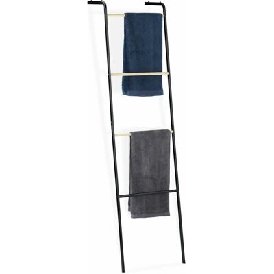 Relaxdays 160x40x26 cm svart handduksställ - Badrum, kläder, platsbesparande Relaxdays 160x40x26 cm svart handduksställ - Badrum, kläder, platsbesparande