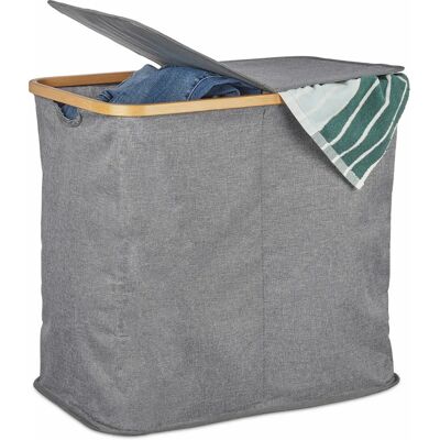Panier per la biancheria Relaxdays - 74L, Pieghevole, 2 Scomparti Panier per la biancheria Relaxdays - 74L, Pieghevole, 2 Scomparti