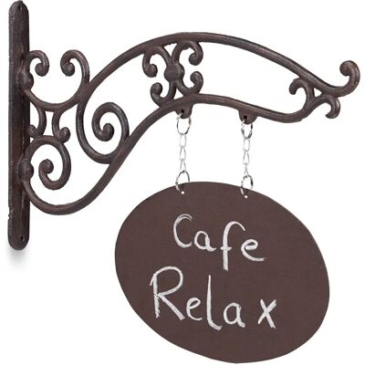 Cartello negozio Relaxdays con design vintage - Marrone Cartello negozio Relaxdays con design vintage - Marrone