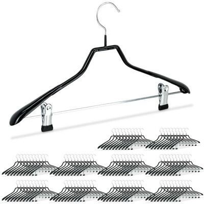 Relaxdays Perchas negras de 42cm con pinzas - Juego de perchas Relaxdays Perchas negras de 42cm con pinzas - Juego de perchas
