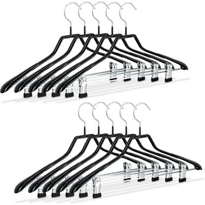 Relaxdays Black 42cm Clothes Hanger with Clips - Clothes Hanger Set Relaxdays Black 42cm Clothes Hanger with Clips - Clothes Hanger Set