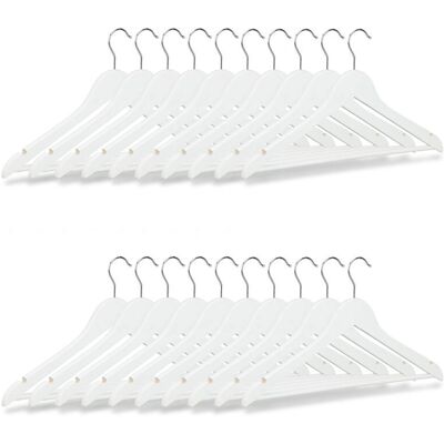 RELAXDAYS Perchas de Madera - 60 unidades, 23x44cm, Blanco - Perchas RELAXDAYS Perchas de Madera - 60 unidades, 23x44cm, Blanco - Perchas