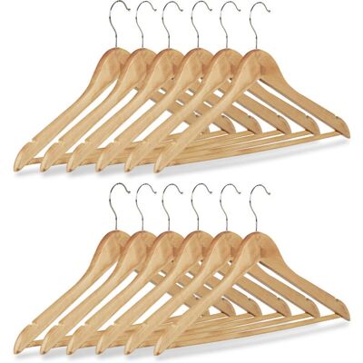Relaxdays Holzkleiderbügel-Set - 84 Stück, Natur Ahorn - Für Kleidung Relaxdays Holzkleiderbügel-Set - 84 Stück, Natur Ahorn - Für Kleidung