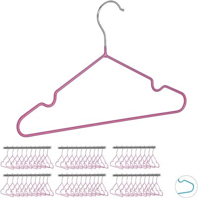 Relaxdays Perchas Infantiles Rosa - Ahorra espacio, Antideslizantes - 60 unidades Relaxdays Perchas Infantiles Rosa - Ahorra espacio, Antideslizantes - 60 unidades