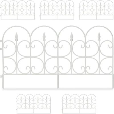 Relaxdays Conjunto de Vallas Decorativas para Jardín - 12 Paneles, 8m, Blanco Relaxdays Conjunto de Vallas Decorativas para Jardín - 12 Paneles, 8m, Blanco