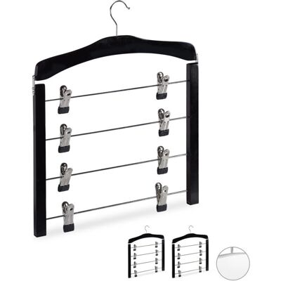 Relaxdays Juego de 12 Ganchos con Pinzas - Ropa y Pantalones Negros Relaxdays Juego de 12 Ganchos con Pinzas - Ropa y Pantalones Negros