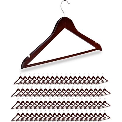 Relaxdays Perchas de Madera - Pack de 80, 44.5cm, Marrón Relaxdays Perchas de Madera - Pack de 80, 44.5cm, Marrón