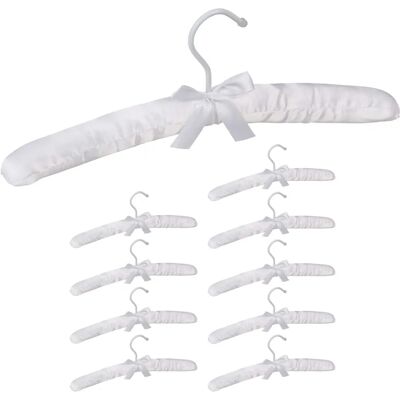 Relaxdays Conjunto de 30 perchas de raso blancas - Perchas Relaxdays Conjunto de 30 perchas de raso blancas - Perchas
