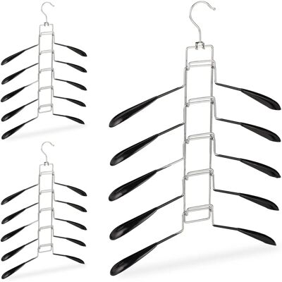 Relaxdays Juego de 3 Perchas Negros - Ahorra Espacio, Antideslizantes Relaxdays Juego de 3 Perchas Negros - Ahorra Espacio, Antideslizantes