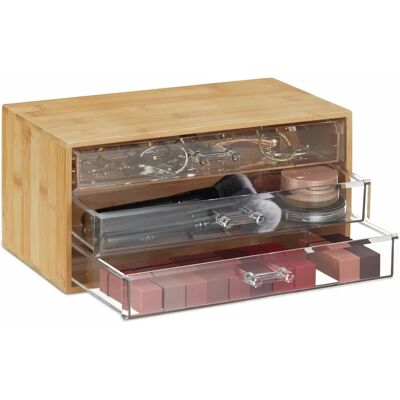 Relaxdays Bamboo Makeup Organizer - 3 Drawer Multi-purpose Storage Relaxdays Bamboo Makeup Organizer - 3 Drawer Multi-purpose Storage