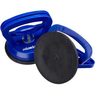 Relaxdays Sollevatore a vuoto - Set da 2, Vetro, Piastrelle, 45 kg Relaxdays Sollevatore a vuoto - Set da 2, Vetro, Piastrelle, 45 kg