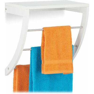 Relaxdays HLP 40x38x25 cm Porta asciugamani a parete con mensola Relaxdays HLP 40x38x25 cm Porta asciugamani a parete con mensola