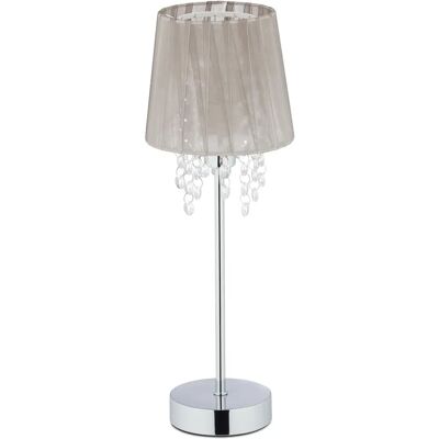 RELAXDAYS Rund kristall/organza bordslampa - Bordslampa RELAXDAYS Rund kristall/organza bordslampa - Bordslampa