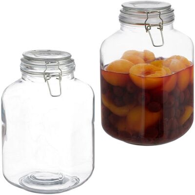 Relaxdays - 2x 3L Transparent Jars - Glass - Iron lid - Jars Relaxdays - 2x 3L Transparent Jars - Glass - Iron lid - Jars