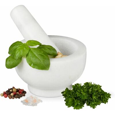 Relaxdays Marble Mortar and Pestle - 10029949 Relaxdays Marble Mortar and Pestle - 10029949
