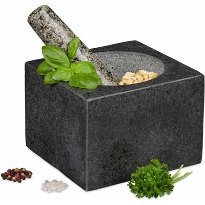 Relaxdays Granitmörser mit Stößel - Robust, Natürlicher Stein - 10,5cm Relaxdays Granitmörser mit Stößel - Robust, Natürlicher Stein - 10,5cm