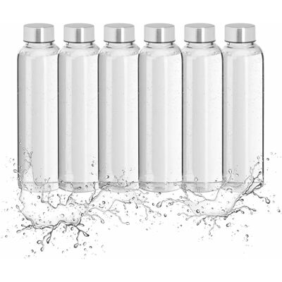 Relaxdays 10029992 Trinkflasche - Trinkflasche, Set mit 6, Borosilikatglas, 500ml Relaxdays 10029992 Trinkflasche - Trinkflasche, Set mit 6, Borosilikatglas, 500ml