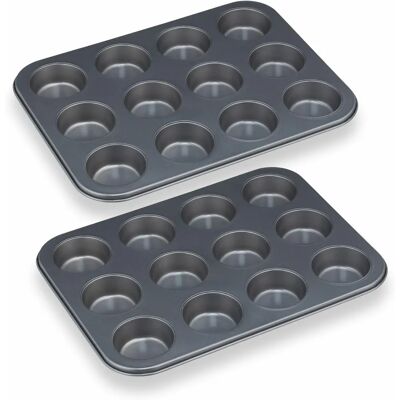 Molde para magdalenas Relaxdays 2 piezas - Antiadherente 8cm Molde para magdalenas Relaxdays 2 piezas - Antiadherente 8cm