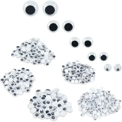 Relaxdays Vita/Svarta Självhäftande Rörliga Ögon - Hobbymaterial Relaxdays Vita/Svarta Självhäftande Rörliga Ögon - Hobbymaterial