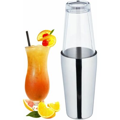 Relaxdays Cocktail Shaker - Rostfritt stål & glas - 2 delar Relaxdays Cocktail Shaker - Rostfritt stål & glas - 2 delar
