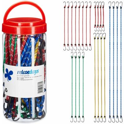 Relaxdays Relaxdays - Bungee Cord Set - Multi-purpose Elastic Cords with Hooks - 24 pcs Relaxdays Relaxdays - Bungee Cord Set - Multi-purpose Elastic Cords with Hooks - 24 pcs
