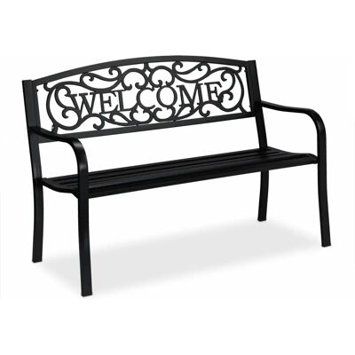 Relaxdays Outdoor Bench - Rustic Metal 87x127cm Relaxdays Outdoor Bench - Rustic Metal 87x127cm