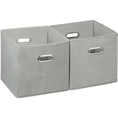 Relaxdays - 6 Ceste Portaoggetti Pieghevoli Quadrate 30cm - Grigio - Organizzazione Relaxdays - 6 Ceste Portaoggetti Pieghevoli Quadrate 30cm - Grigio - Organizzazione