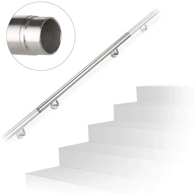 RELAXDAYS Edelstahl-Handlauf - 100cm, Ø42mm - Innen/Außen Sicherheitshilfe RELAXDAYS Edelstahl-Handlauf - 100cm, Ø42mm - Innen/Außen Sicherheitshilfe
