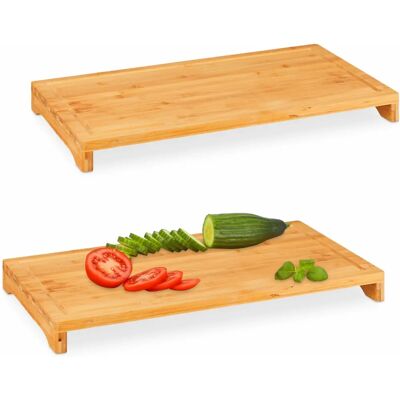 Relaxdays Bamboo Kitchen Cutting Board - Large, Juice Groove, Non-slip Relaxdays Bamboo Kitchen Cutting Board - Large, Juice Groove, Non-slip
