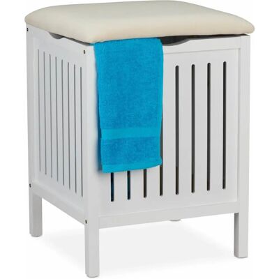 Cesto de Ropa Relaxdays - Blanco - Estilo Rústico - 40L Cesto de Ropa Relaxdays - Blanco - Estilo Rústico - 40L