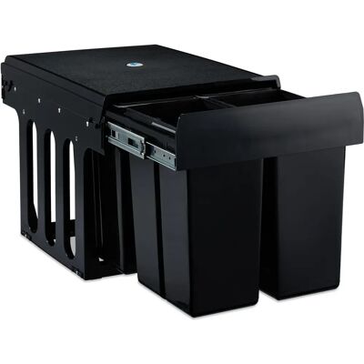 Relaxdays Built-In Trash Can on Rails 4x8L Black Relaxdays Built-In Trash Can on Rails 4x8L Black