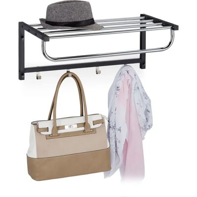 Relaxdays Wall-mounted Coat Rack - Black - 4 Hooks Relaxdays Wall-mounted Coat Rack - Black - 4 Hooks
