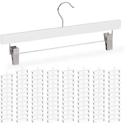 Relaxdays 96 Holzkleiderbügel mit verstellbaren Clips - Kleideraufhänger Relaxdays 96 Holzkleiderbügel mit verstellbaren Clips - Kleideraufhänger
