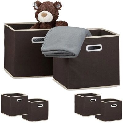 Relaxdays Set de 6 Cajas Plegables Marrón - Funda de Almohada para Hogar y Coche Relaxdays Set de 6 Cajas Plegables Marrón - Funda de Almohada para Hogar y Coche