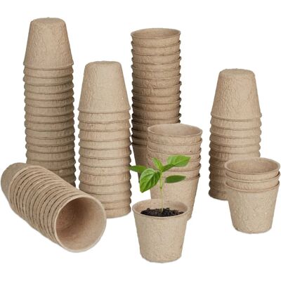Relaxdays 80 Vasetti biodegradabili per piantine - Set ecologico Relaxdays 80 Vasetti biodegradabili per piantine - Set ecologico