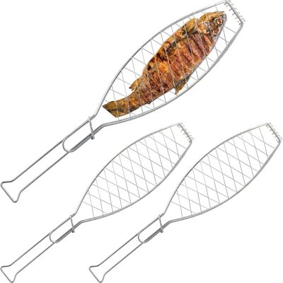 Relaxdays Stainless Steel Fish Grilling Set - 54cm, 3 pcs Relaxdays Stainless Steel Fish Grilling Set - 54cm, 3 pcs