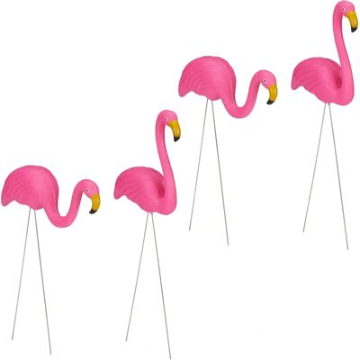 Relaxdays - Set di 4 fenicotteri rosa - Decorazioni da giardino, 2 misure Relaxdays - Set di 4 fenicotteri rosa - Decorazioni da giardino, 2 misure