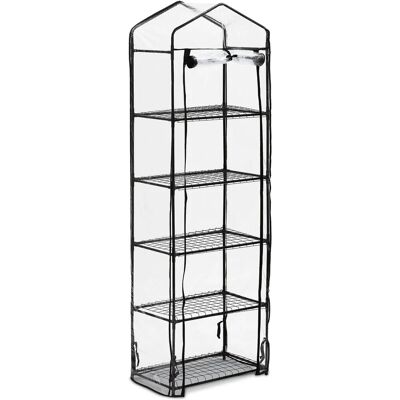 Relaxdays Balkon-Gewächshaus - 193x58x36 cm, 5 Regale, PVC & Eisen Relaxdays Balkon-Gewächshaus - 193x58x36 cm, 5 Regale, PVC & Eisen