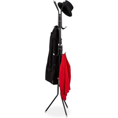 Perchero de Pie de Metal - 12 Ganchos, 180x44x39 cm - Negro Perchero de Pie de Metal - 12 Ganchos, 180x44x39 cm - Negro