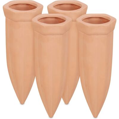 Relaxdays Plant Irrigation Set - 4 Clay Cones for Indoor & Outdoor Relaxdays Plant Irrigation Set - 4 Clay Cones for Indoor & Outdoor
